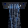 thumbnail image 2 of 20 X 14 Inch LED Shower Head Rain Shower Head Multi Functions Showerheads Square Ceiling Mounted Bathroom Shower Heads Waterfall Rainfall Shower Head High Pressure Bath Shower Matte Black, 2 of 8