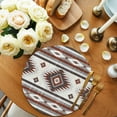 thumbnail image 3 of Round Placemats Set of 4 Red Gray Boho Aztec Place Mats Washable Woven Placemat Southwest Tribal Geometric Circle Braided Table Mat for Kitchen Dining Table Party Home Decor 15 Inch, 3 of 8