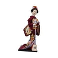 thumbnail image 5 of deevoka Traditional Statue 12in Japanese Kimono Geisha Doll Collectible Statuette Asian Dark Red, 5 of 9