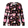 thumbnail image 4 of SOMOWI Chandails à Capuchon et Chandails Mode pour Femmes Imprimé Col Rond Coupe Ajustée Chandail à Enfiler Manches Longues Entraînement Blouse Ample Rose Vif Sortie Hauts d'Automne m, 4 of 5