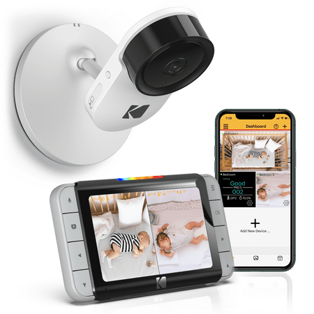 Kodak C520 WiFi Video Baby Monitor with Above-The-Crib View, Parent Unit for Constant Monitoring and Phone App for Quick Check-ins
