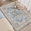 thumbnail image 2 of Toyoso 3x5 Machine Washable Area Rug, Soft Polyester Retro Floral Medallion Rug, Non-Slip Vintage Printed Accent Carpet for Kitchen Bedroom Entryway, Light Blue, 2 of 7