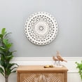 LuxenHome White Wood Flower Round Wall Decor - Walmart.com