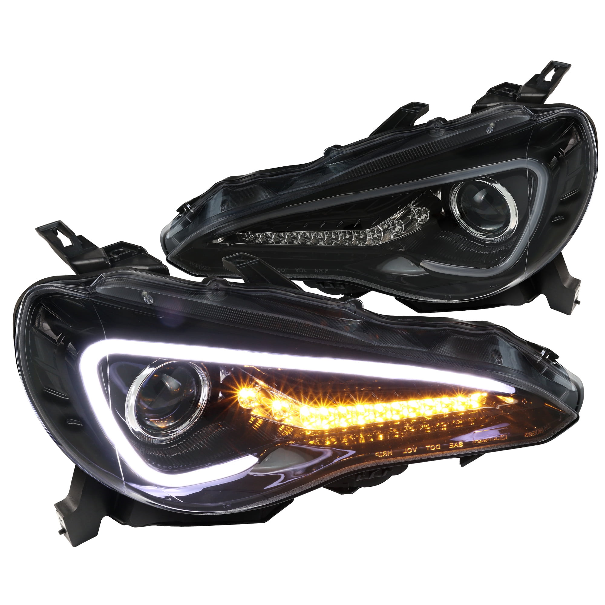Spec D Tuning Sequential Led Turn Signal Projector Headlights For 12 17 Fr S Head Light Assembly Left Right Pair Walmart Com Walmart Com