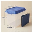 32QT Plastic Storage Boxes (2-Pack), Transparent with Blue Lid ...