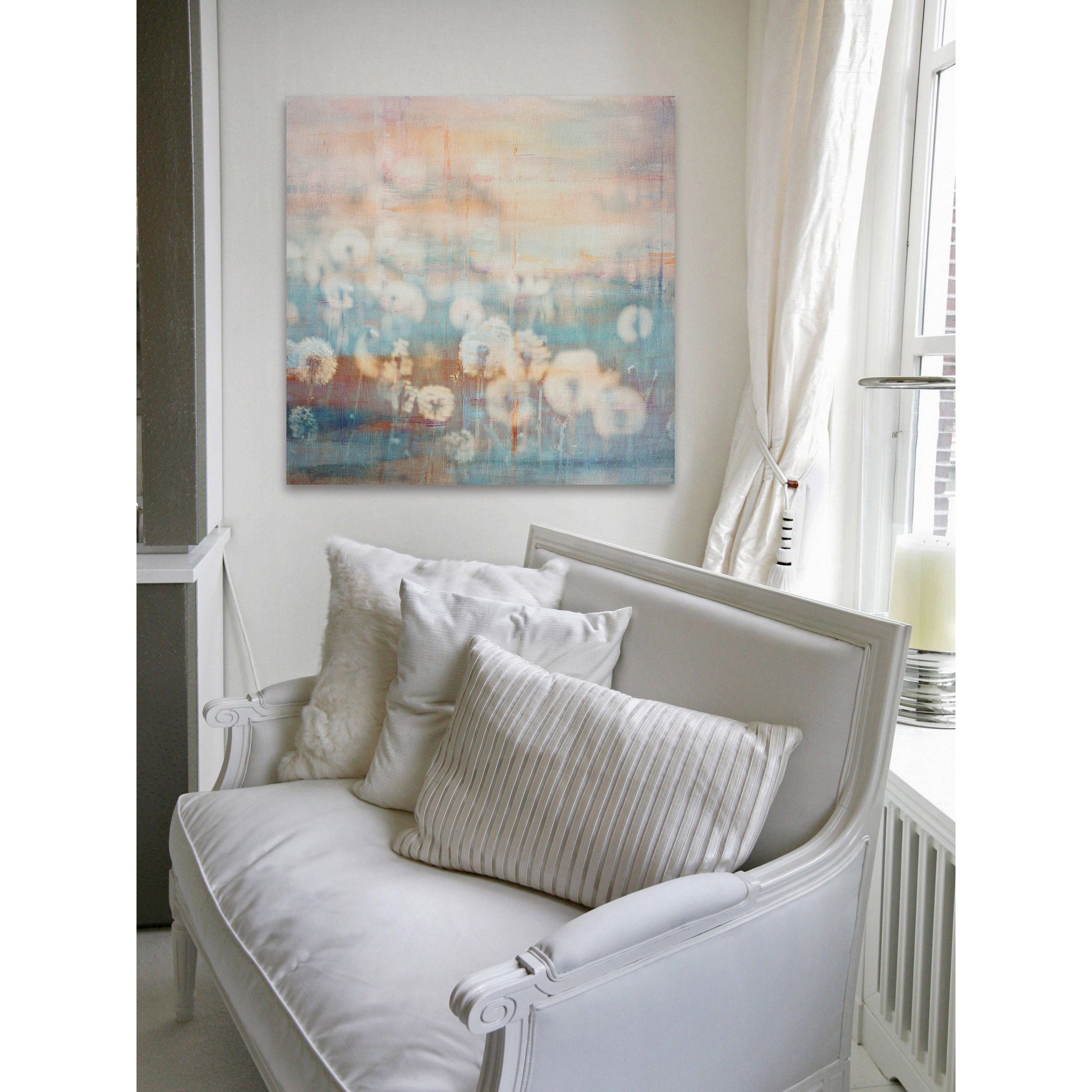 "Hazy Dandelions" Painting Print on Wrapped Canvas