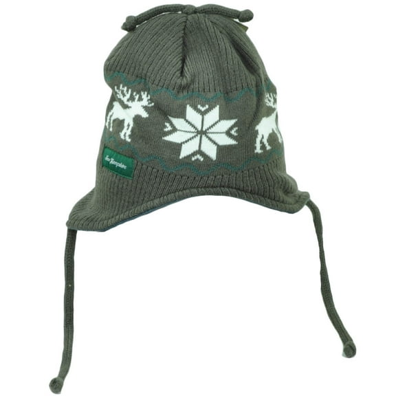 New Hampshire State USA Nordic Print Knit Beanie Ear Flap Hat Winter Gray Tassel