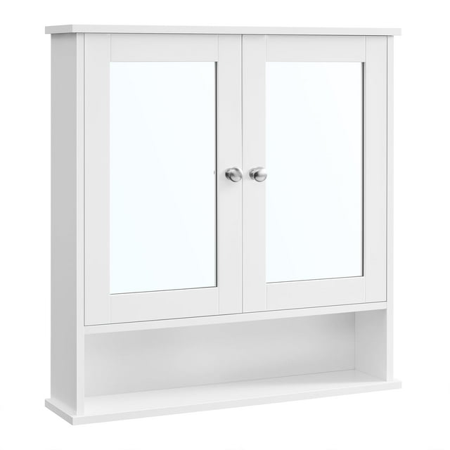 Mueble de baño VASAGLE con espejo 13 x 56,5 x 58,5 cm blanco