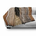 thumbnail image 3 of Rustic Soft Flannel Fleece Throw Blanket, Weathered Barn Firewood Countryside Village Storage Garden Rural Life Concept, Cozy Plush for Indoor and Outdoor Use, 60" x 80", Orange Brown, by Ambesonne, 3 of 6