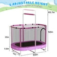 thumbnail image 4 of LinkRomat 7-in-1 60" Elliptic Trampoline for Kids, 500lbs Capacity Toddler Trampoline with Enclosure, Adjustable Height Handrail & Durable Designs for Boys & Girls, Indoor & Outdoor, 4 of 8