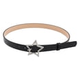 thumbnail image 5 of Abbraccia 2x PU Leather Belt Women Star Rhinestone Metal Buckle Waist Band Decorative Waist Strap Belts Eyelet Belt for Gothic Clothing Pants Party Jeans, 5 of 10