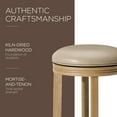 thumbnail image 5 of Maven Lane Eva Bar Stool, Weathered Oak with Avanti Bone Vegan Leather, Set of 2, 5 of 6