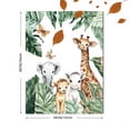 thumbnail image 3 of Cute Safari Animals Watercolor Wall Art Canvas Print， Suitable for Living Room， Bedroom， Nursery， Kids Room， Playroom Decoration, 3 of 8