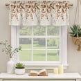 thumbnail image 2 of 2 Pack Brown Orange Eucalyptus Valances for Windows Bedroom Living Room Window Treatments, Farmhouse Weeping Leaves Linen Rod Pocket Valance Drapes Short Kitchen Curtains Over Sink 42"x12", 2 of 8