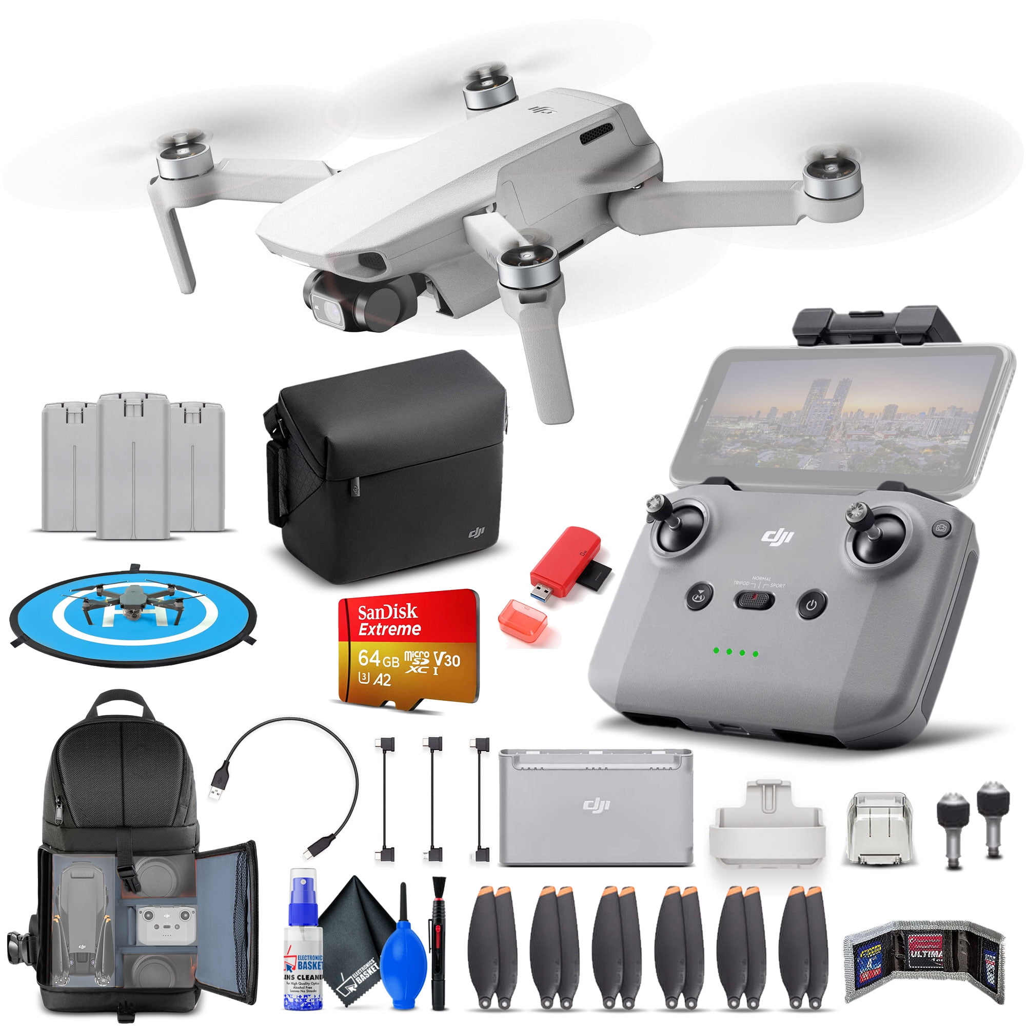 DJI Mini 2 Fly More Combo + 64GB Card + BackPack + Landing Pad +