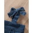 thumbnail image 4 of Honganda Girl's Two-Piece Suit, Backless Denim Sling Tops + Wide-Leg Slit Pants, 4 of 9