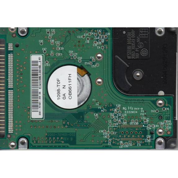 WD600UE-22KVT0, 2061-701401-100 AB, WD IDE 2.5 PCB