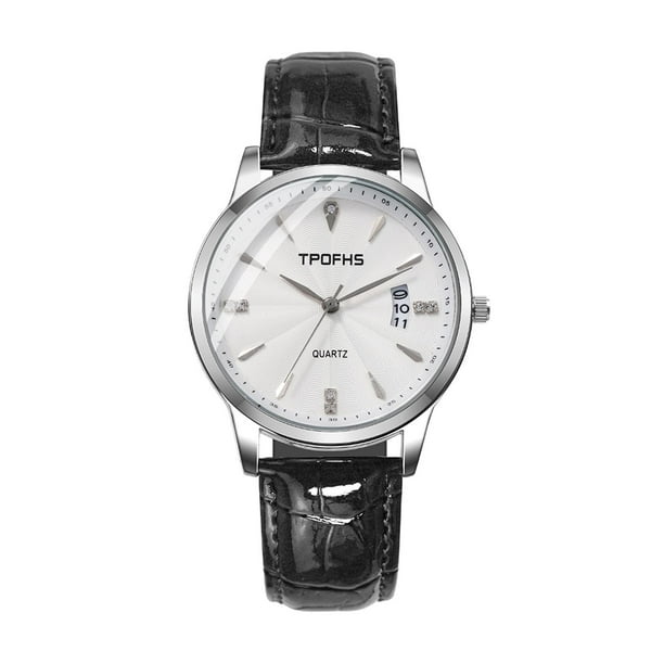 Reloj de hombre corrugado con diamantes de imitación y correa de calendario resistente al agua TPOFHS Wmkox8yii gfajkfgbkjabf240