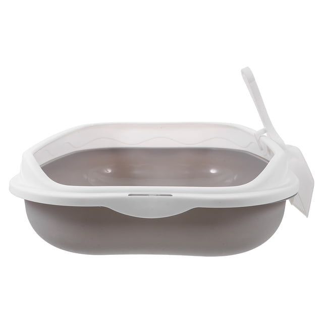 Semi Enclosed Splashproof Cat Toilet for Small Animals 1 Set Pet Litter Box Sandbox Container Tray Accessories