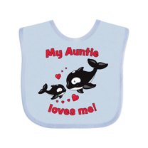 Inktastic My Auntie Loves Me Orca Family Boys or Girls Baby Bib