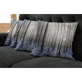 thumbnail image 2 of Ambesonne Winter Throw Pillow Cover 4 Pack, Forest December Morning, 24", Pale Yellow Bluegrey, 2 of 6
