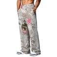 thumbnail image 6 of Wide Leg Camouflage Jogger Pants for Men Baggy Elastic Waist All Season Workout Hiking Sweatpants with Pockets Gray XL, 6 of 7