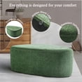 thumbnail image 4 of DREAMSIDEA Large Stuffed Pouf Ottoman, Linen Poufs Foot Stool with Foam Chunk Filling, 44 X 32 Floor Poufs Footrest for Living Room, Green, 4 of 5