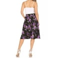 thumbnail image 3 of Women's Casual Floral Printed A Line Ribbon Belted Knee Length Midi Skirt, 3 of 6