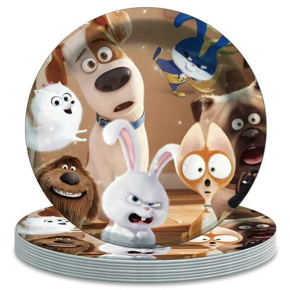 Secret of Pets Plates Party Supplies Birthday Decorations Tableware Disposable Dinnerware