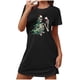 thumbnail image 5 of Camisón corto de talla grande para mujer, camisón de manga corta con estampado de pecho a la moda, camisón para mujer, 5 of 5