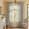 thumbnail image 2 of Vireellx Leaves Curtains for Living Room 84 Inch Length 2 Panels Set Semi Sheer Boho Drapes Green Farmhouse Tassel Rod Pocket Window Curtain Panels Bedroom Rustic Country Botanical Window Treatment, 2 of 7
