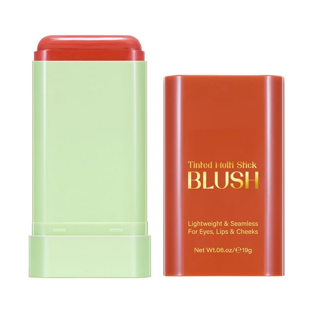 EARKITY Multi-Use Makeup Blush Stick, Cream Blush Stick, Tinted Solid Moisturizer Stick for Cheek & Eyes & Lips, Waterproof Natural Nude Makeup, Suitable for All Skin