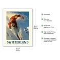 thumbnail image 2 of Switzerland - Alps Skiing - Vintage Travel Poster c.1950s - Fine Art Matte Paper Print (Unframed) 11x14in, 2 of 4