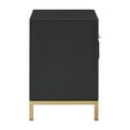 thumbnail image 4 of Weston Home Lena Modern Nightstand with 2 Drawers, Black/Gold, 4 of 9