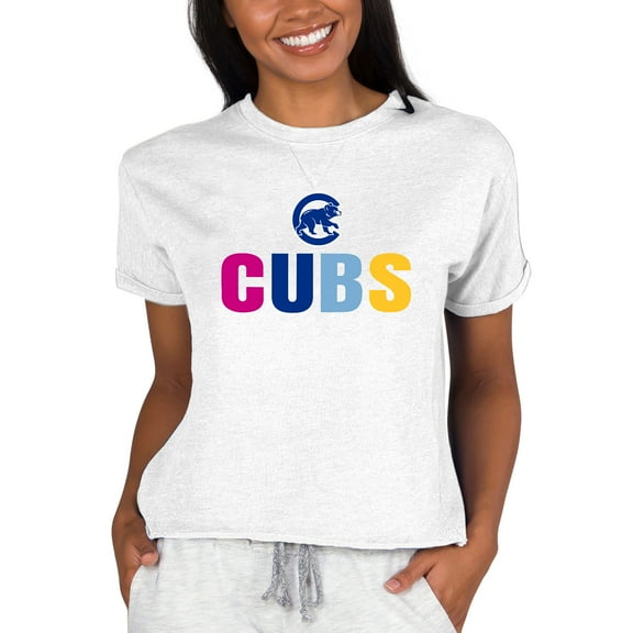 Women's Concepts Sport  Oatmeal Chicago Cubs Mainstream Terry Sweatshirt