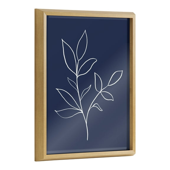 Blake Modern Blue Botanical Line Sketch Print 2 16 in x 20 in Framed Drawing Art Prints, by Kate and Laurel