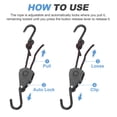 thumbnail image 4 of Uxcell 4 Pairs 1/4" Adjustable Rope Hanger, 7.87ft(2.4 Meter) Heavy Duty Ratchet Tie Down Strap with S Hooks for Hanging Plants, Grow Light and Various Tie-Down Uses, Black/Red, 4 of 6