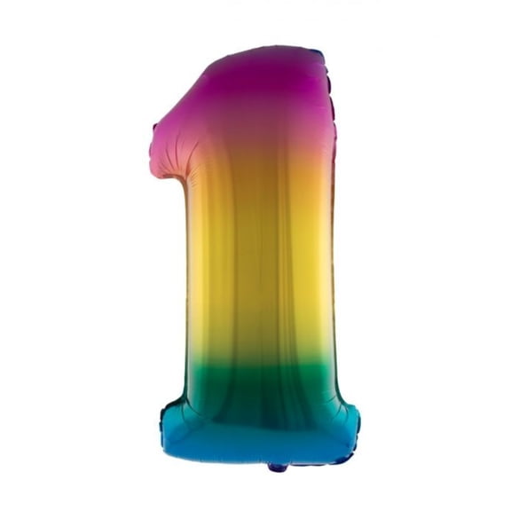 Balloon-Foil-Number 1-40"-Rainbow