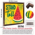 thumbnail image 3 of Retro Watermelon Slice Wall Art with Stand Tall Lettering - Vibrant Summer Colors 8x8 Inch Frame, Bold Red Yellow Fruit Decor for Kitchen, Beach, Pool, Party - Easy Mounting Hardware Included, 3 of 9