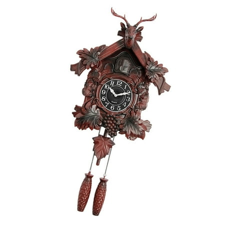 Swing Bird Wall Clock and Aluminum European Retro Styles Deer Head Wall Clock