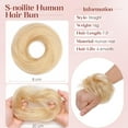 thumbnail image 3 of S-noilite Chignon Désordonné Pièce de Cheveux Humains, Chignon Blond Décoloré Lisse pour Femmes Filles Chignon Beigne Queue de Cheval Extensions (1 Unité), 3 of 9
