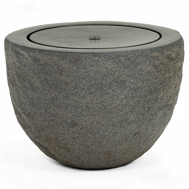 Sunnydaze Indoor/Outdoor Oval Bowl Polystone Bubble Fountain - Gray
