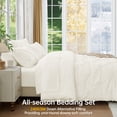 thumbnail image 6 of Sasttie King Size Comforter Set, 7-Piece Bed in a Bag, Pintuck Bedding Sets for All Season, Ivory, 6 of 8