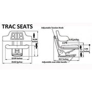 TRAC SEATS Heavy Duty Tractor Seat, Adjustable Suspension for John Deere 5400/5410/6110, Yellow