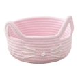 thumbnail image 1 of Cesta de algodón con forma de gato de dibujos animados, contenedor de cosméticos, adorno decorativo, gatito moderno Rosa, 1 of 8
