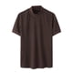 thumbnail image 5 of Camiseta de manga corta de cuello alto de punto para hombre, de verano, de color liso, cuello redondo plisado, tejido de poliéster, ajuste fiel a la talla., 5 of 5