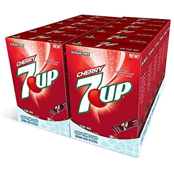 7-UP Powder Drink Mix – Sugar Free & Delicious (Cherry, 72 Sticks)
