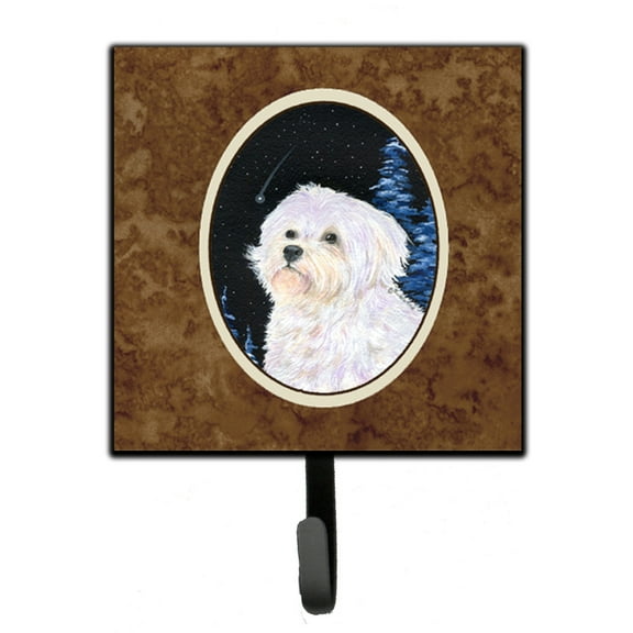 Carolines Treasures SS8461SH4 Starry Night Maltese Leash or Key Holder 7Hx4.25W multicolor