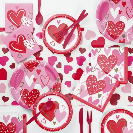 Sprinkled Hearts Valentine's Day Party Supplies Kit