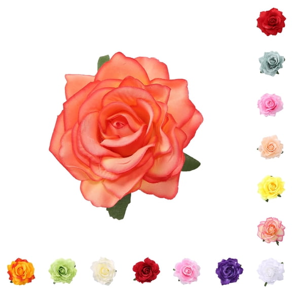 Krdevn Artificial Rose Flower Hair Clip Dual Use Floral Brooch Pin Wedding Party Bridal Hair Accessory Dress Lapel Decor for Women